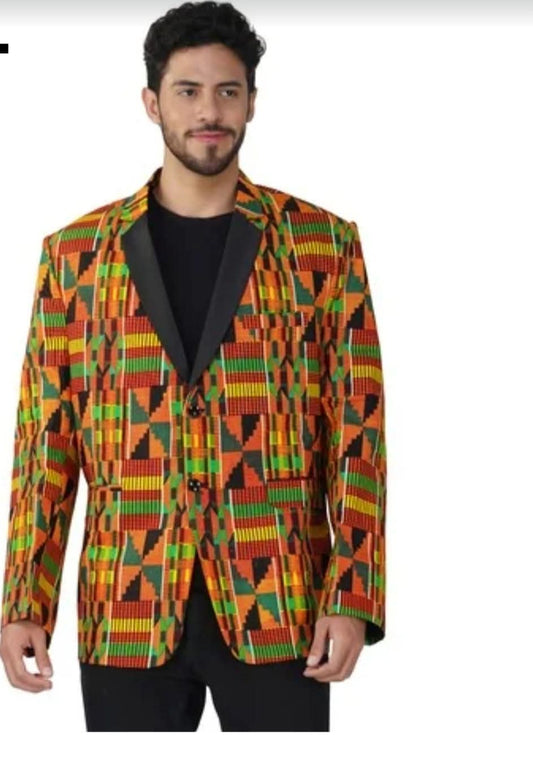 Mens Multi-color African Suit Jacket